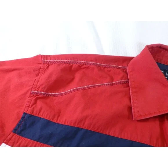 Coogi Red & Navy Vintage Racing 1969 Emblem Short Sleeve Button Shirt Xxl - Picture 13 of 16